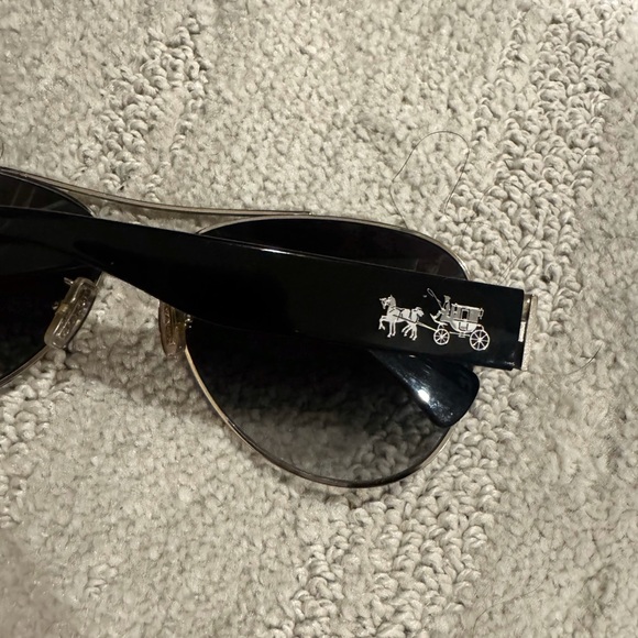 Coach Sunglasses Aviator Olivia 901511 Silver Black W/ Gray Lens main image 4